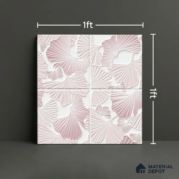 Floral Wall Tile TL 07244 C Florina 4002 Granula 1 ft x 1 ft Ceramic Matte Finish - 9 mm  | 2 mm Spacer is Mandatory | Please Expect a Slight Variation of Pattern (Sample)